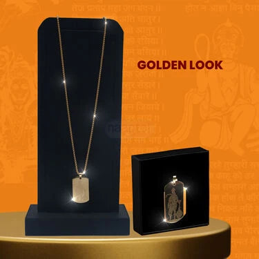 Golden Hanuman Chalisa Pendant with Chain (MGJ42)