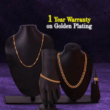 Mens Golden Watch + 2 Chain + Bracelet + Ring (MGW2CBR14)