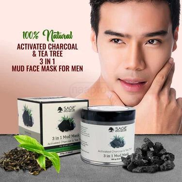 Natural Activated Charcoal & Tea Tree 3-in-1 Mud Face Mask