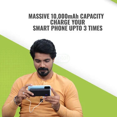 10,000 mAh Big Power Bank With Battery Indicator And Powerful Emergency light