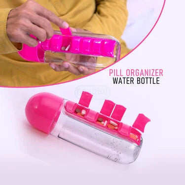Portable Pill Insertion Organizer With Water Bottle (POB)