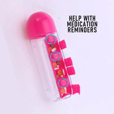 Portable Pill Insertion Organizer With Water Bottle (POB)