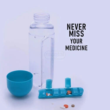 Portable Pill Insertion Organizer With Water Bottle (POB)