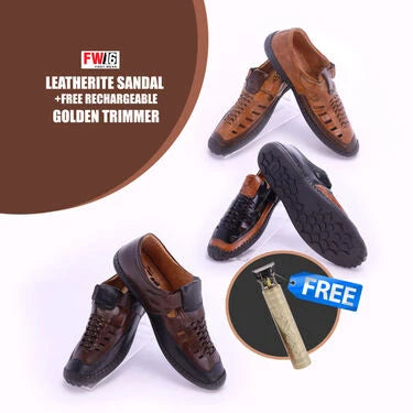 Leatherite Sandals With Free Trimmer (SDC12)