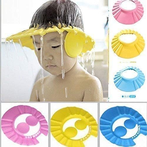 Silicone Baby Bath Shower Cap with Adjustable Snap Buttons (Pack of 2)