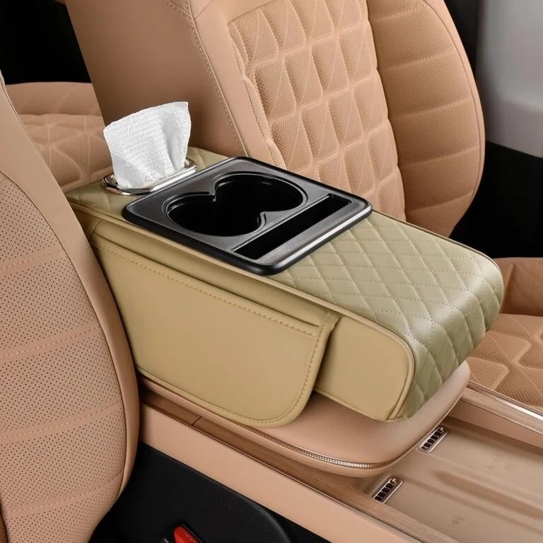 Smart Console Armrest Organizer with Storage Cup Holder & Phone Slot