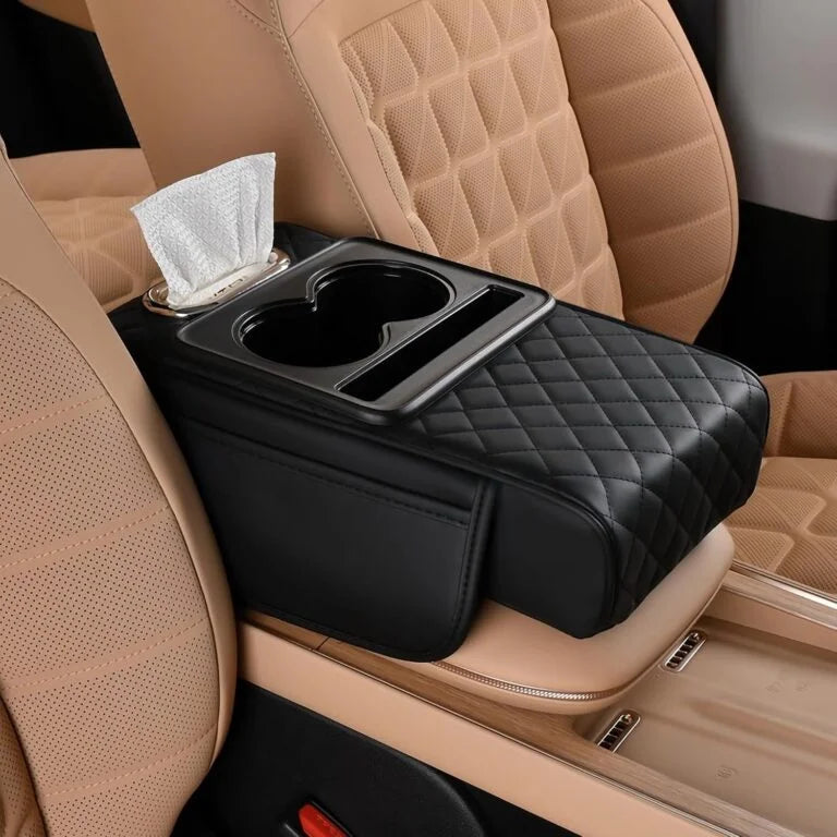 Smart Console Armrest Organizer with Storage Cup Holder & Phone Slot