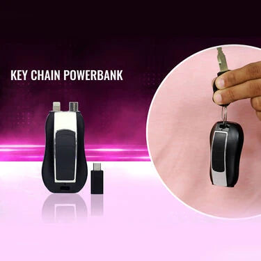 Emergency Keychain Power Bank with Free Bluetooth Earphone & Digital Watch