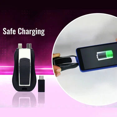 Emergency Keychain Power Bank with Free Bluetooth Earphone & Digital Watch