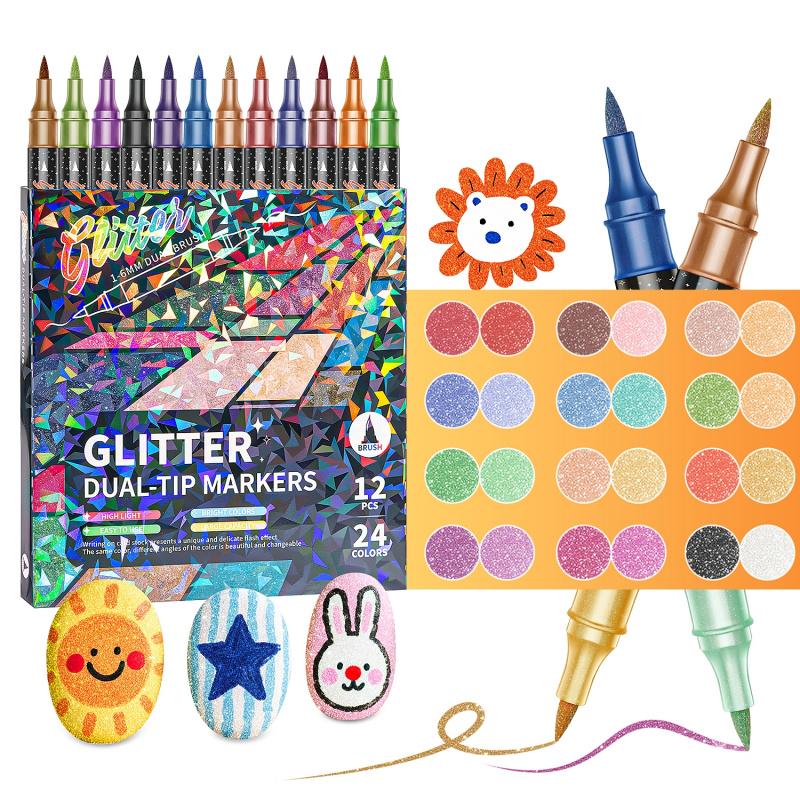 Glitter Brush Marker Set