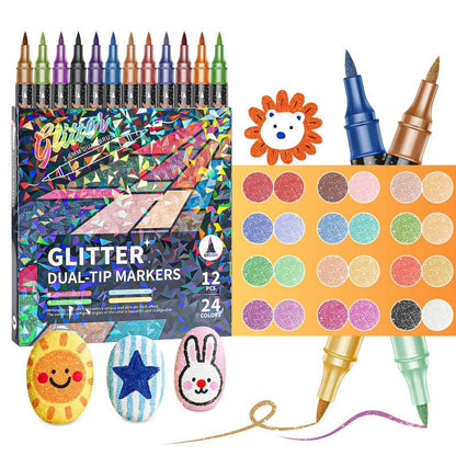 Glitter Brush Marker Set