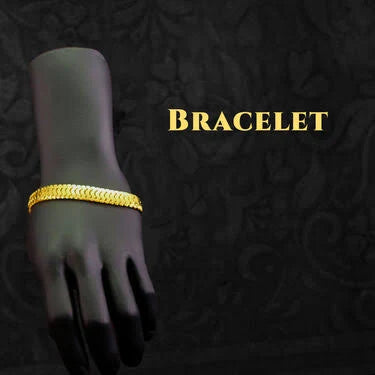 2 Golden Chain + Bracelet + Ring + Free Watch