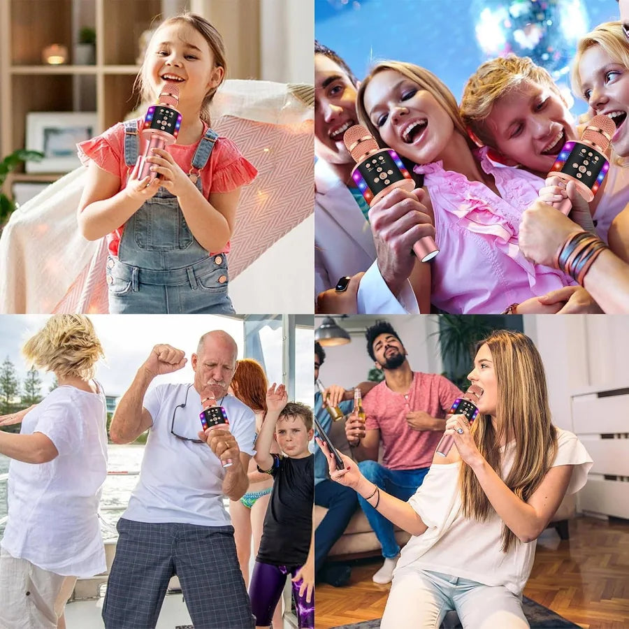 Multi-Function Chargeable Bluetooth Wireless Singing Mike With Speaker (BLS9)