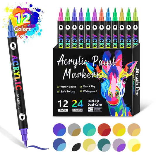 Dual-Tip Acrylic Paint Marker Set