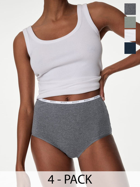 Pack Of 4 Women Cotton High-Rise Basic Brief
